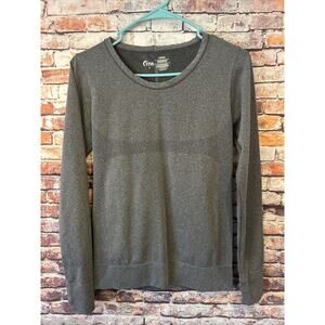 Zyia Active Gray Long Sleeve Fitted Shirt Top Women’s Size Small